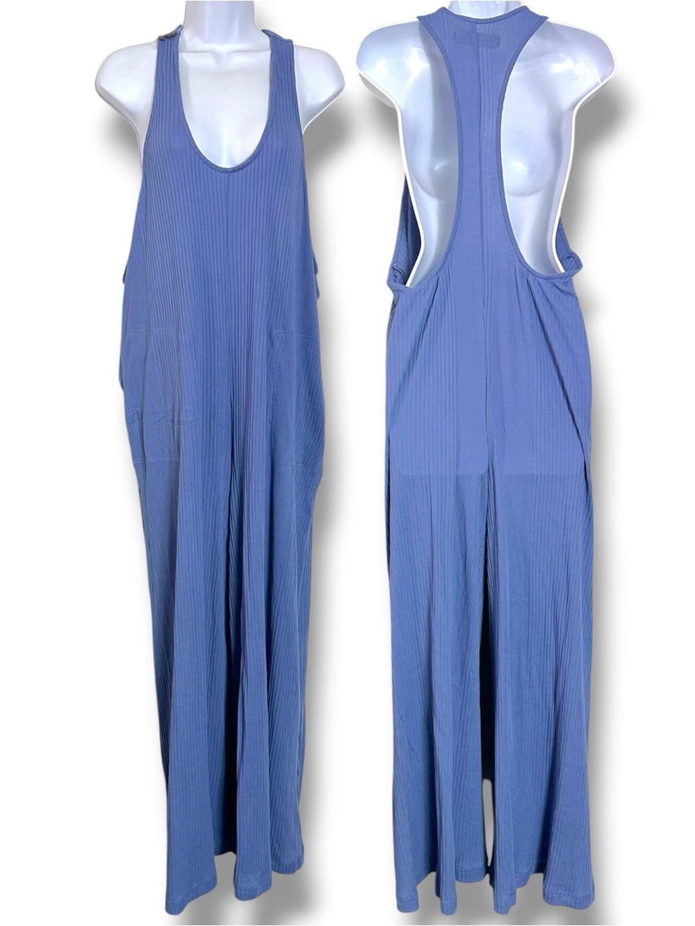 Free People Bohemian Zena One Piece Wide Leg Jumpsuit Periwinkle Blue Medium NWT - Picture 7 of 11